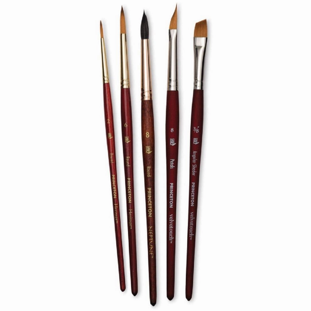 sturdy Princeton Watercolor Floral Brush Set - Set Of 5