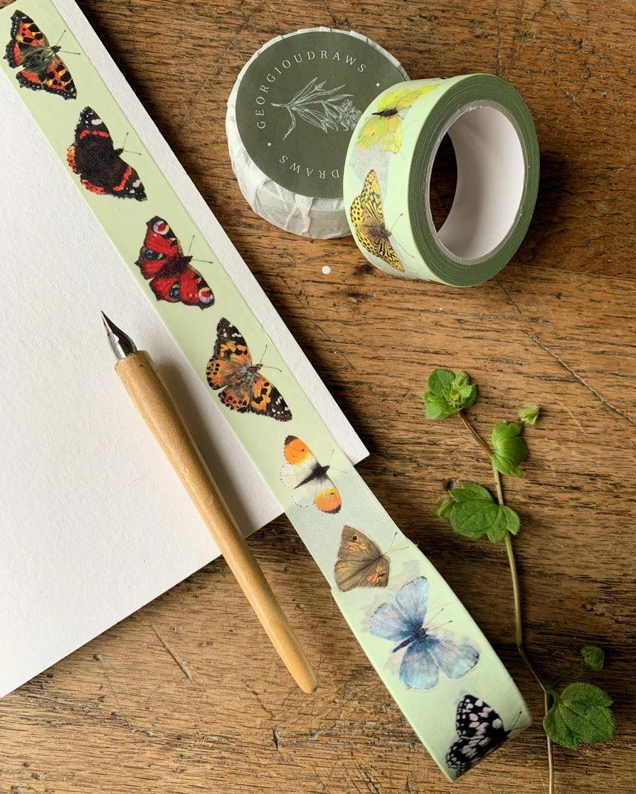 British Butterflies Washi Tape glossy