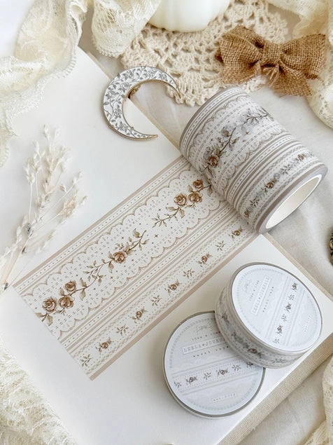 Lace & Roses Brown Washi Tape 60Mm bright
