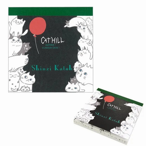 Shinzi Katoh Memo Pad - Cat Hill Black set valuable