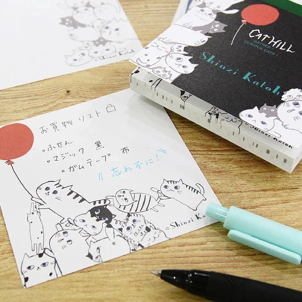 reliable warm Shinzi Katoh Memo Pad - Cat Hill Black