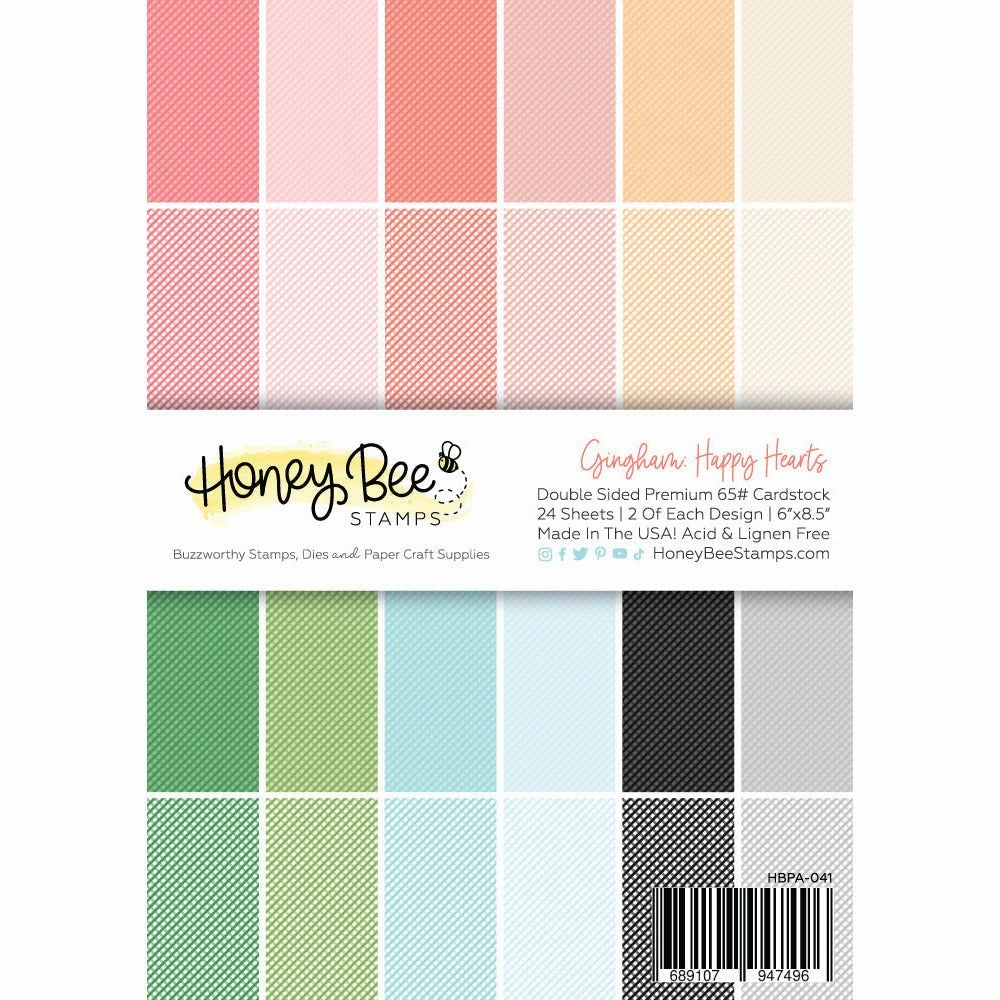 springloaded automatic Gingham - Happy Hearts Paper Pad 6X8.5 - 24 Double-Sided Sheets