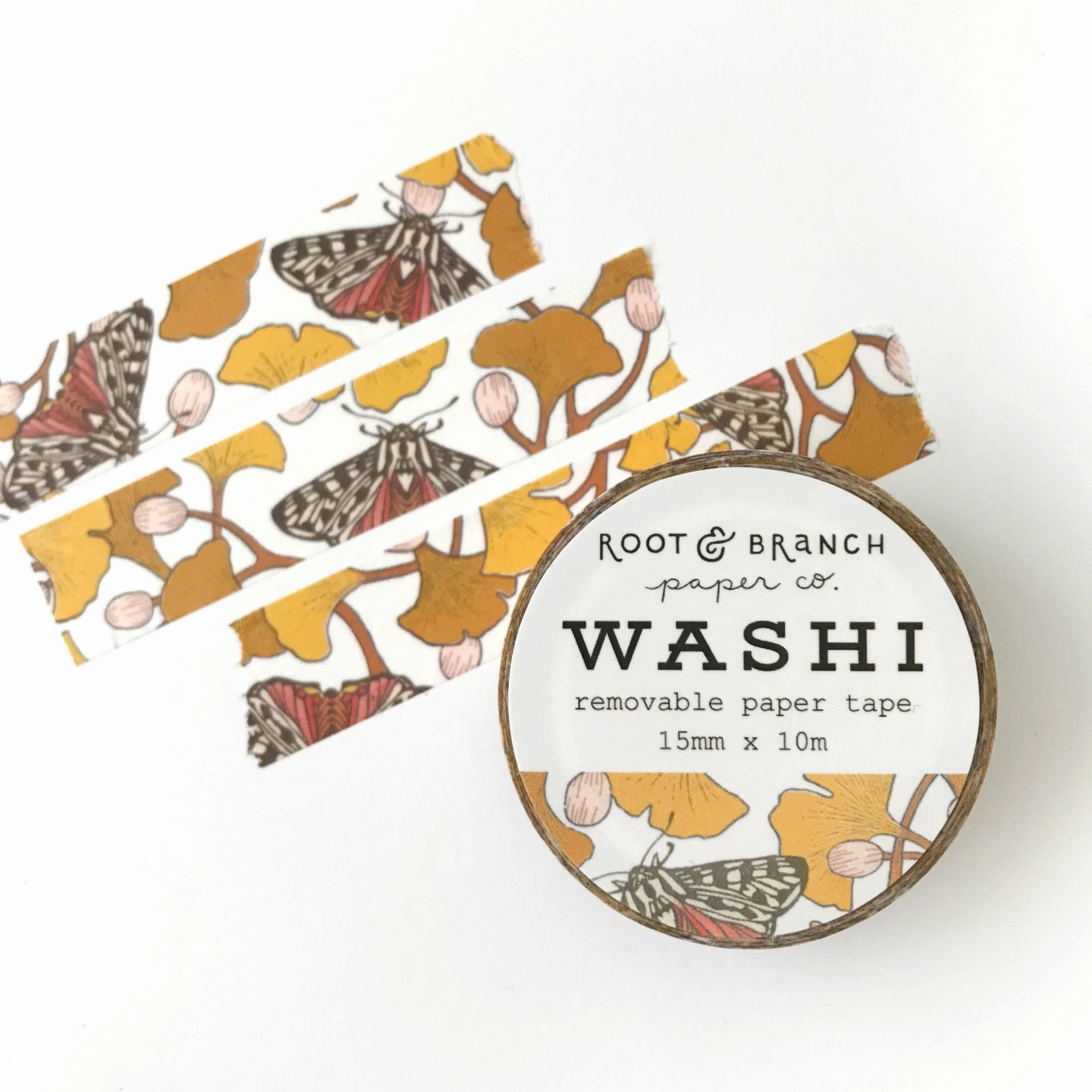 Ginkgo   Tiger Moth Washi Tape limited neutral