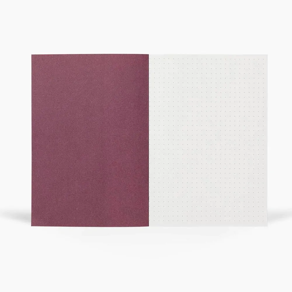 biodegradable Notem Vita Softcover Notebook - Medium, Ochre Lines, Dot Grid