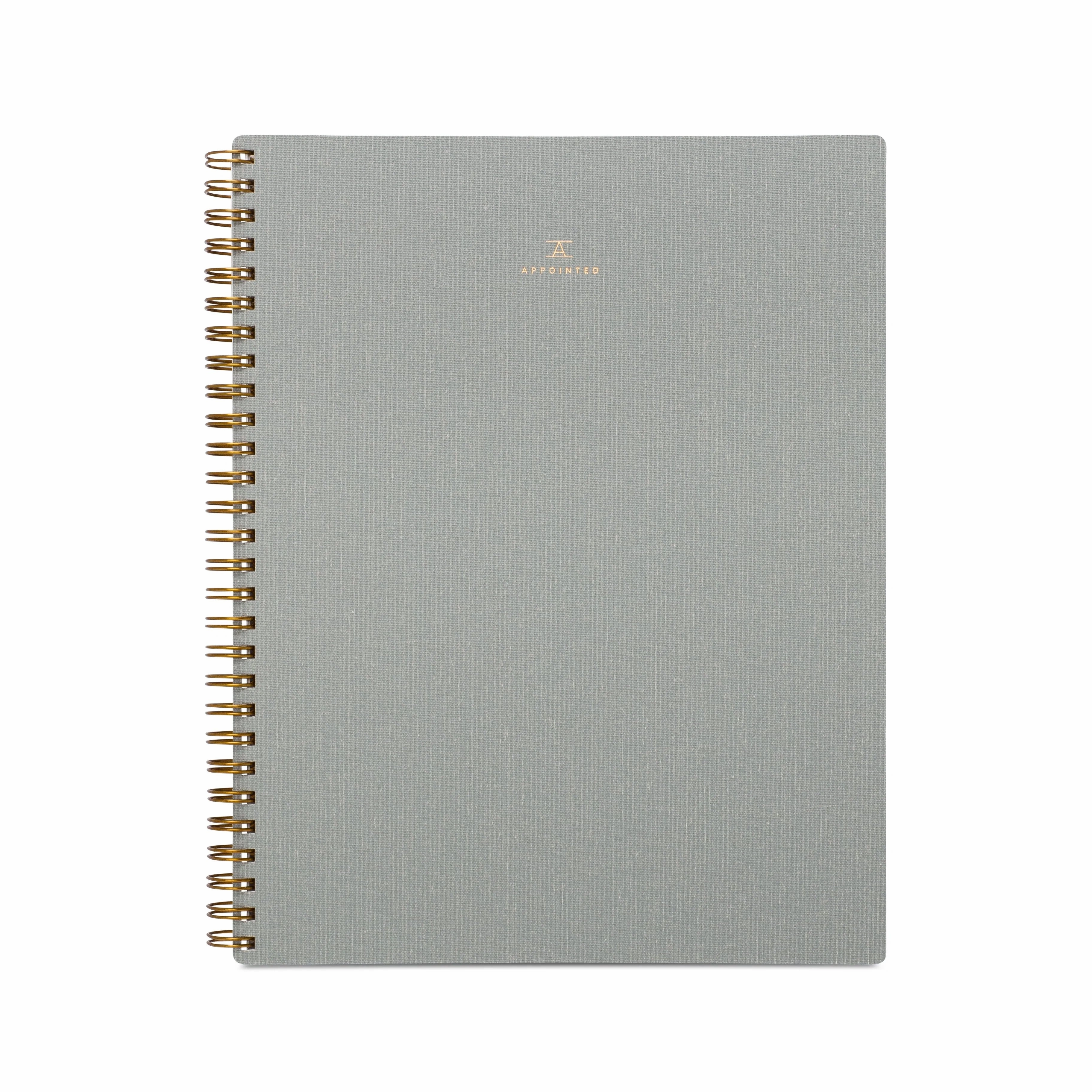 metallic Appointed Notebook In Dove Gray (L) , Lined/Grid/Blank