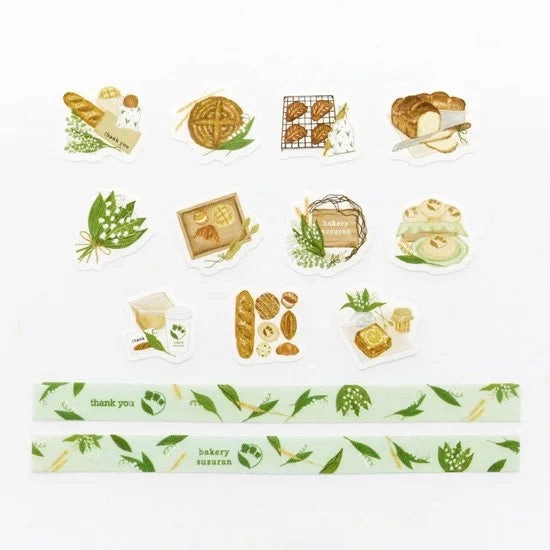 vintage mini Bakery Lily Of The Valley Washi Roll Sticker Bande