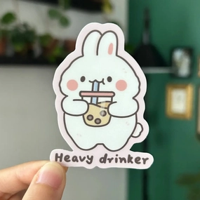 refined manual Boba Addict Bunny Vinyl Sticker - Shooley