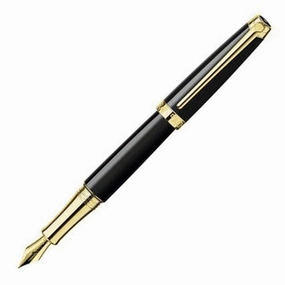 quickdry paper Caran D'Ache Leman Gold Plated Ebony Black Fountain Pen
