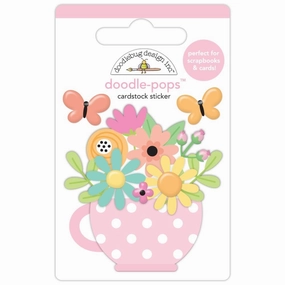 Doodlebug Doodle-Pops 3D Stickers - Cup Of Cheer, Butterfly Kisses robust
