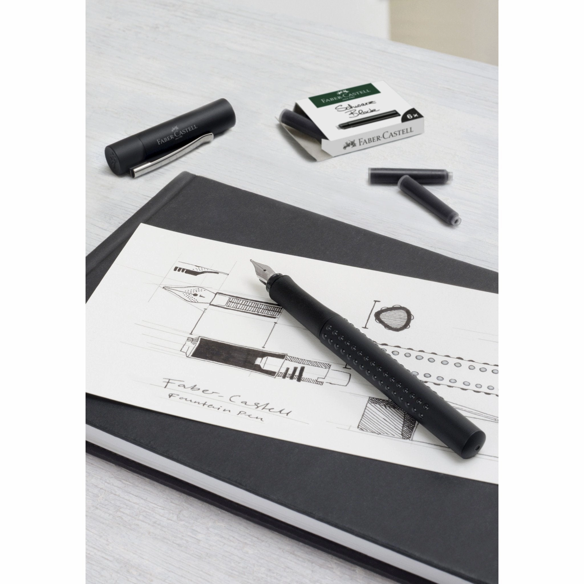 Fountain Pen Ink Cartridges - Black metal sturdy