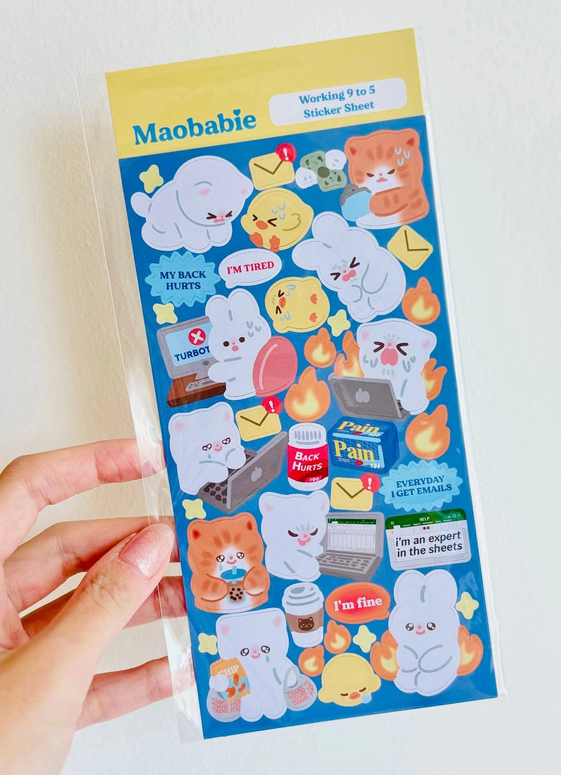 Maobabie Sticker Sheet - Working 9-5 original loose