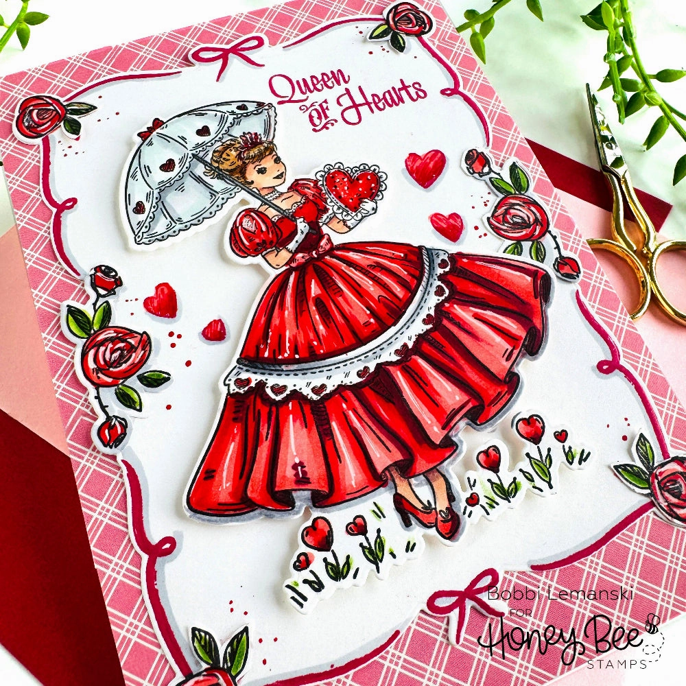 Queen Of Hearts - 5X6 Rubber Cling Stamp Set muted
