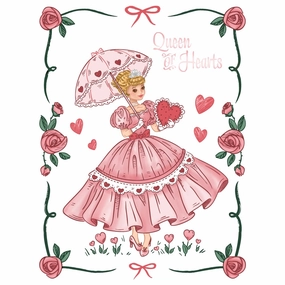 manual Queen Of Hearts - 5X6 Rubber Cling Stamp Set