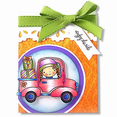 thin Scooter Mimi Rubber Stamp