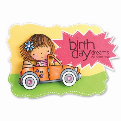 Scooter Mimi Rubber Stamp recycled musthave