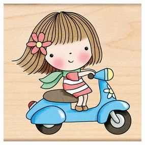 Scooter Mimi Rubber Stamp glossy washable