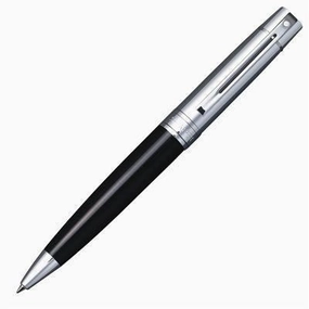 Sheaffer 300 Black & Chrome Ballpoint Pen collapsible