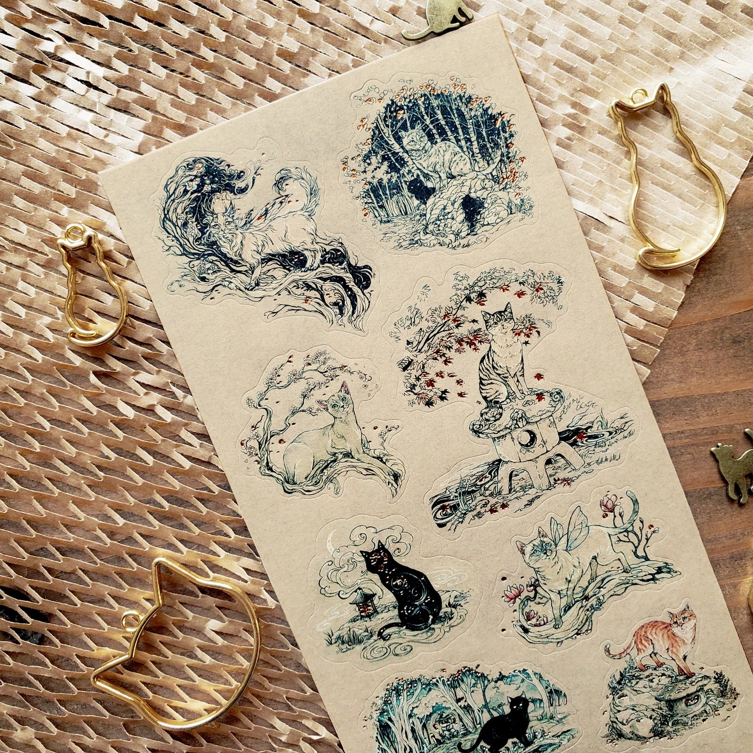 vegan Stickii Forest Felines Sticker Sheet