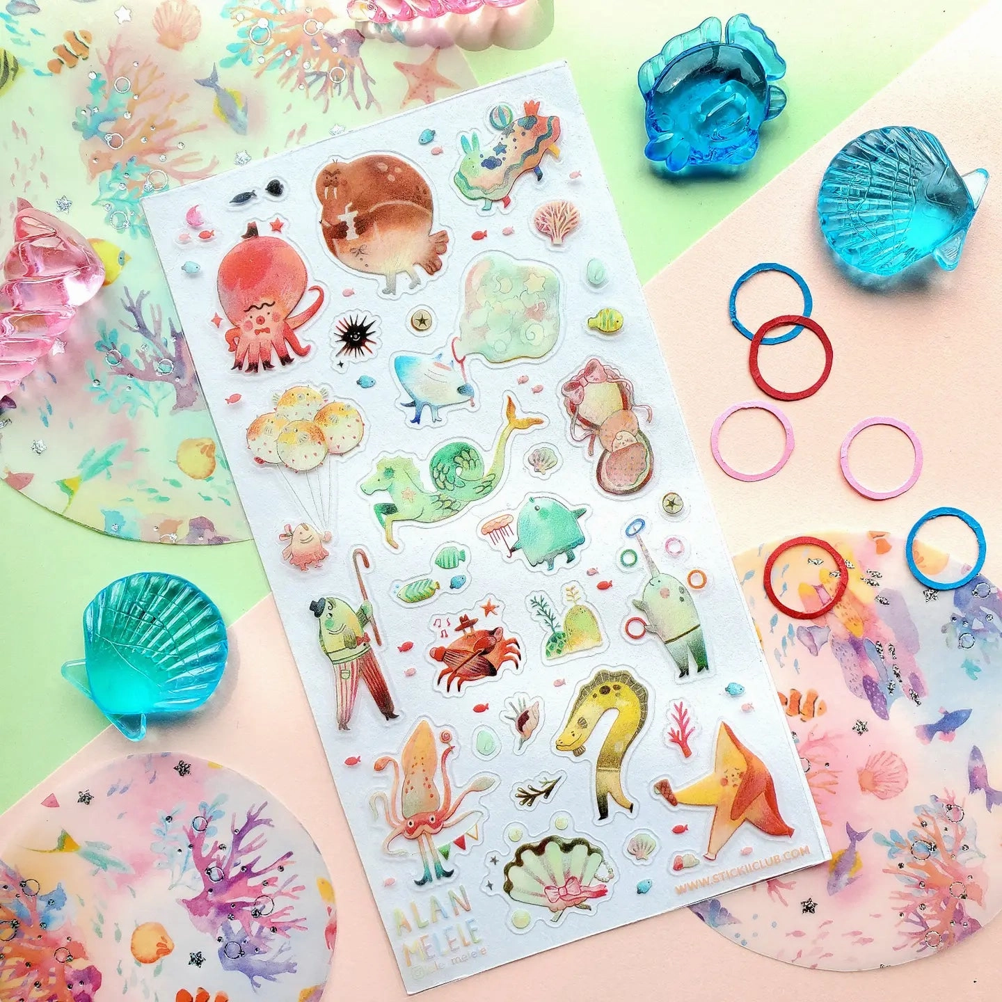 bundle tiny Stickii Under The Sea Carnival Sticker Sheet