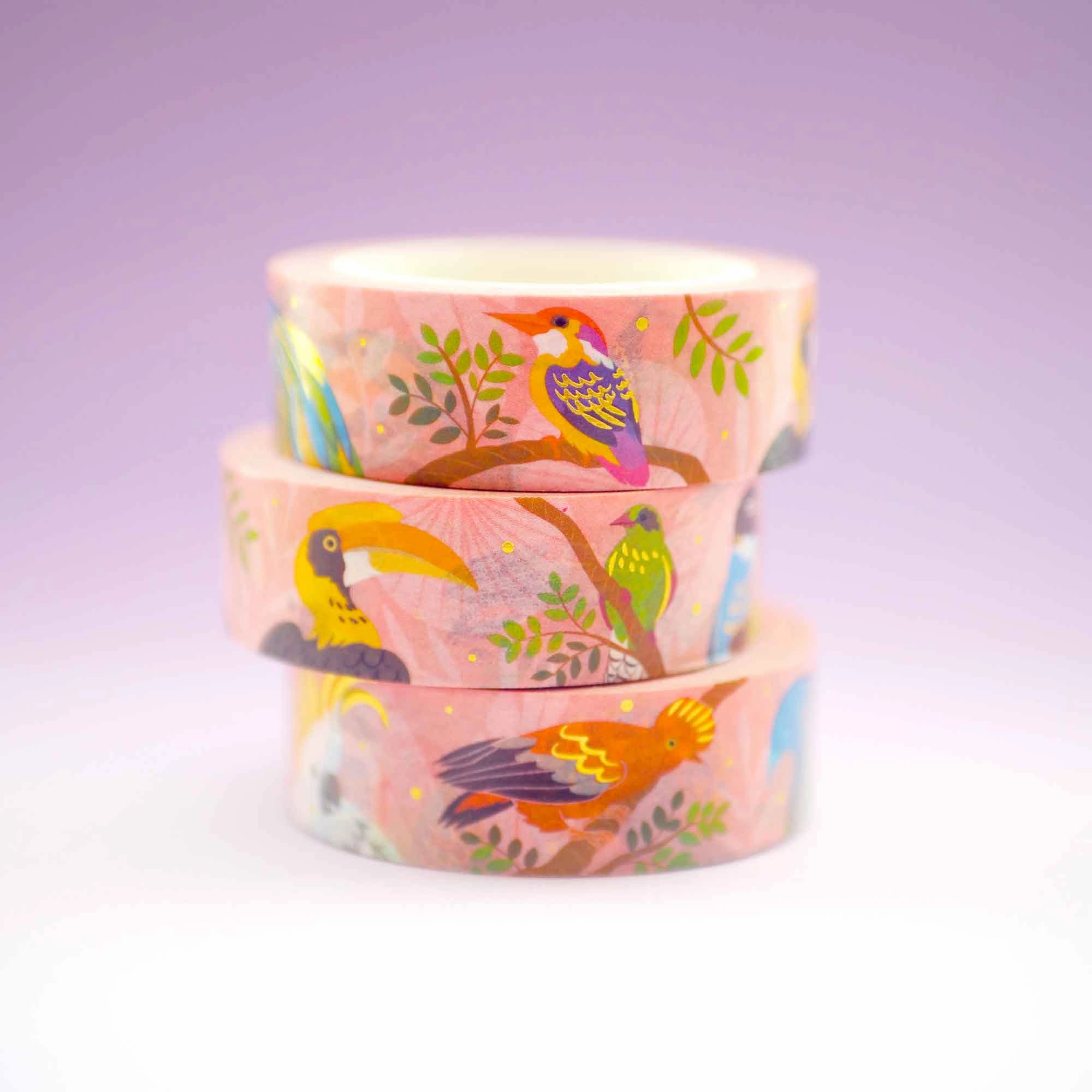 adjustable Tropical Bird Washi Tape Shoal