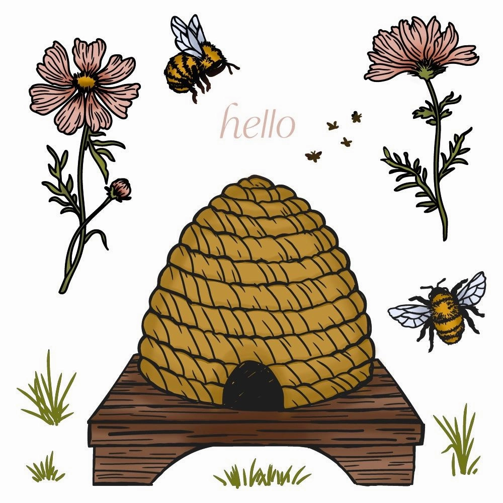 rugged Vintage Hive - 4X6 Stamp Set