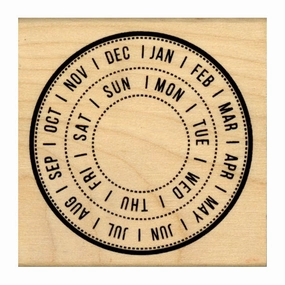 Circular Calendar Rubber Stamp collapsible lasting