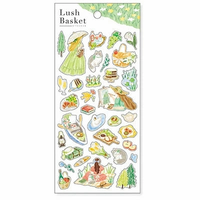 nonslip Mind Wave Lush Basket Sticker Sheet - Green