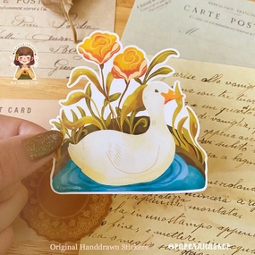 Paperaicashop Cute Duck Vinyl Sticker ergonomic handy