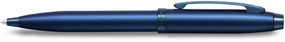 matte Sheaffer 100 Satin Blue With Lacquer Pvd Blue Trim Ballpoint Pen