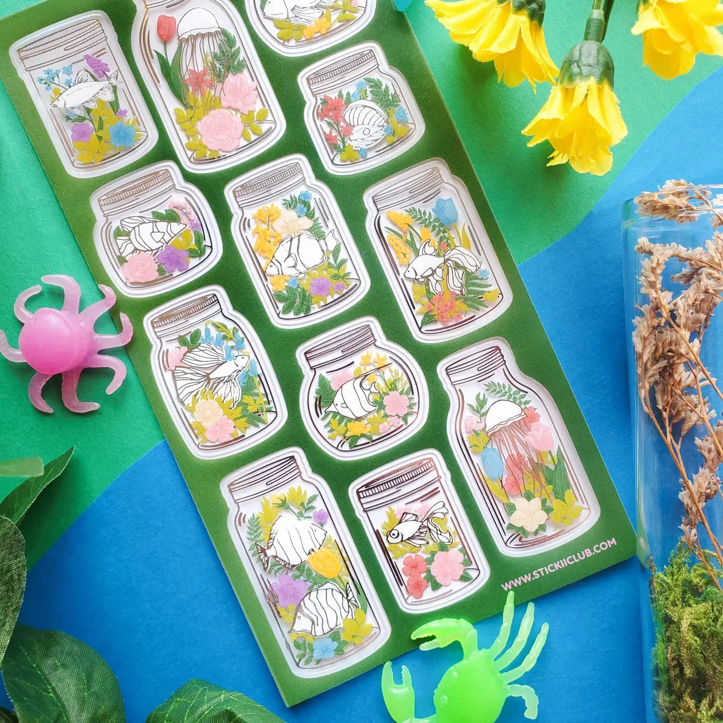 refillable Stickii Aquarium Terrariums Sticker Sheet