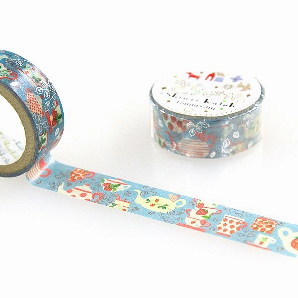automatic Strawberry Tea Time Washi Tape Shinzi Katoh Design