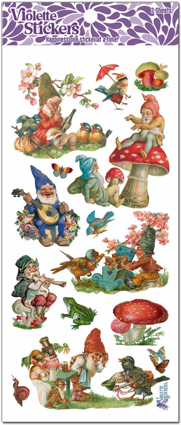 Gnomes And Red Mushrooms Stickers automatic