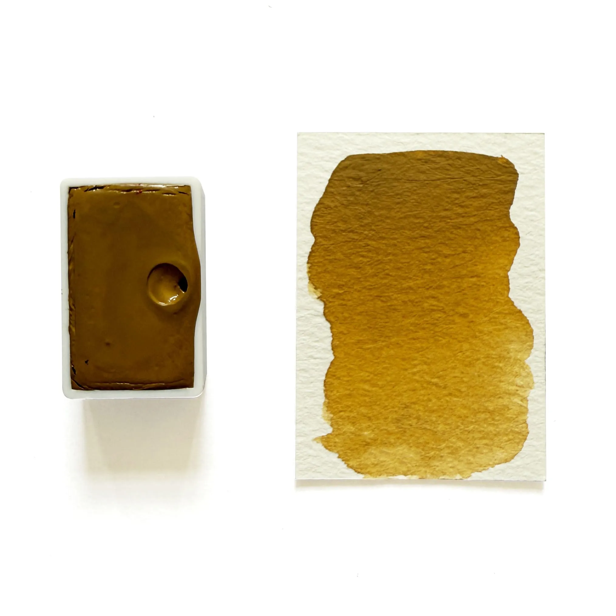 Golden Ochre Py42 - Artist Grade Handmade Honey Based Watercolor Paint Full Pan 3.2Ml shiny
