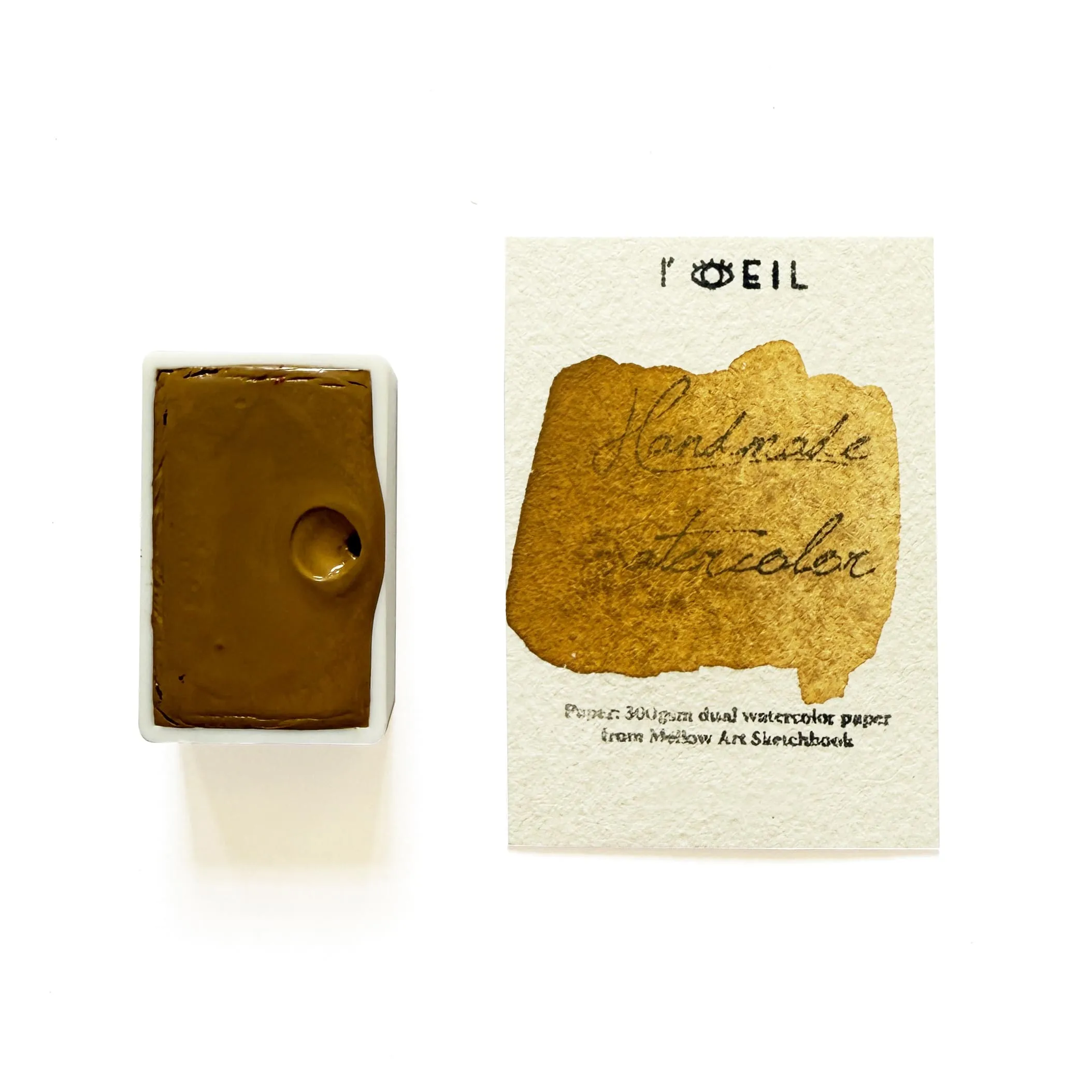 limited collectible Golden Ochre Py42 - Artist Grade Handmade Honey Based Watercolor Paint Full Pan 3.2Ml