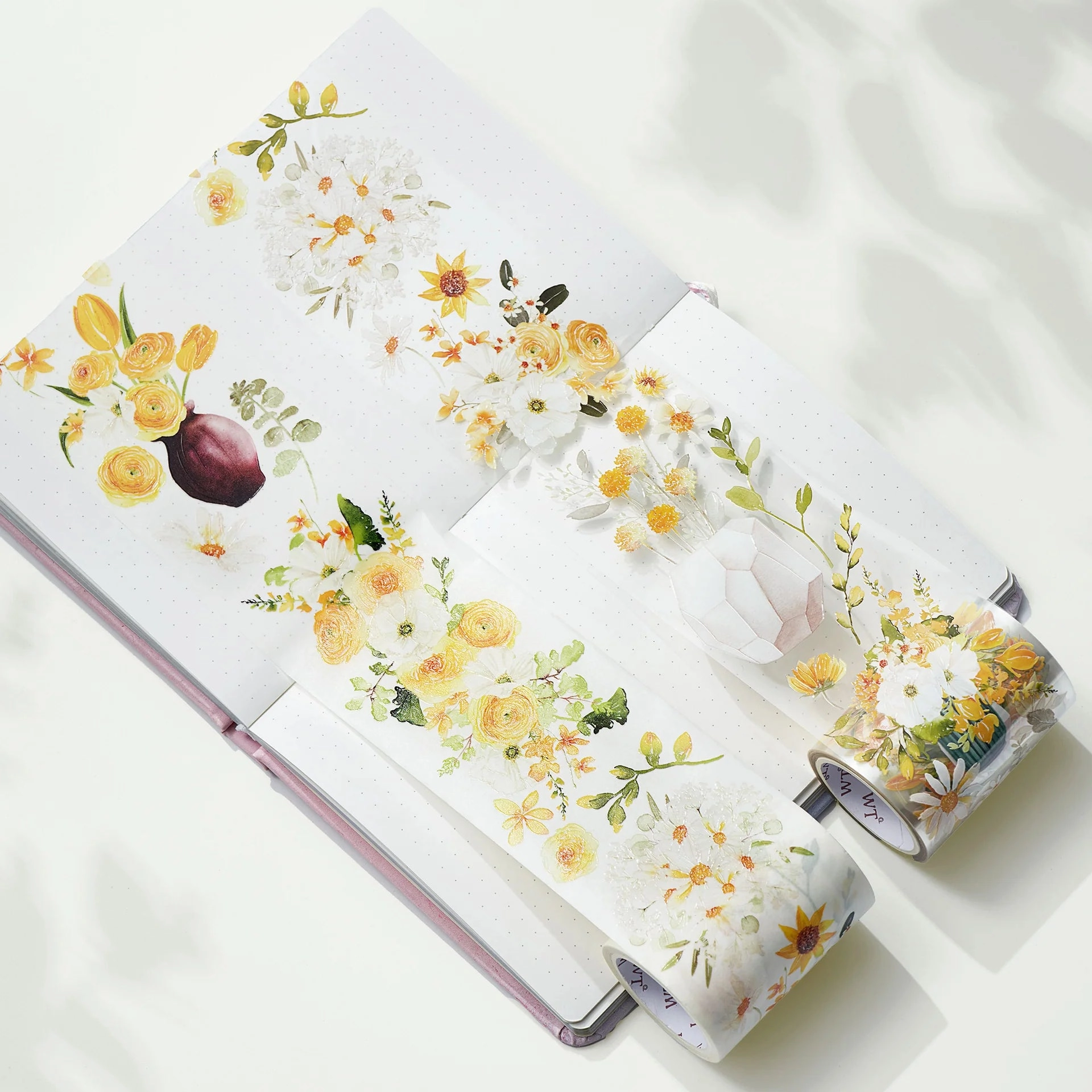 Golden Blossoms Wide Washi/Pet Tape bright