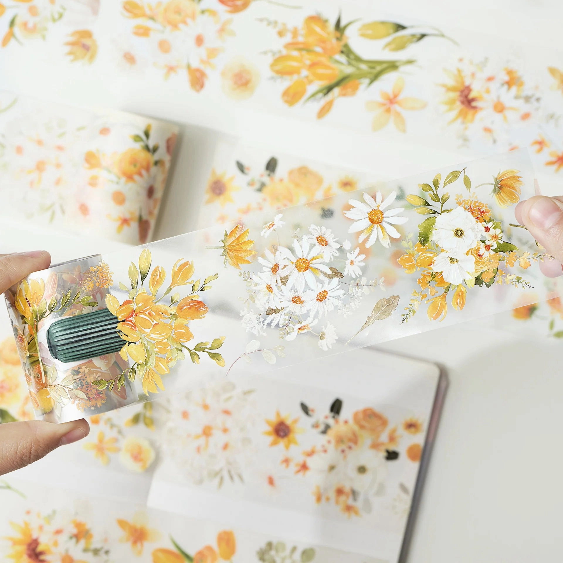 Golden Blossoms Wide Washi/Pet Tape lightweight