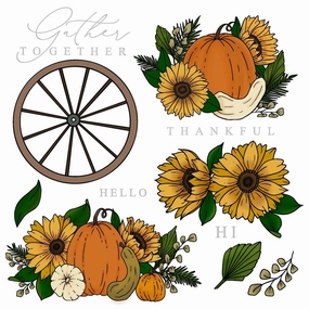 Grateful Gatherings - 6X8 Stamp Set metal