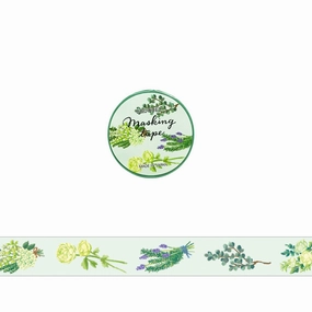 washable Green Floral Washi Tape Mind Wave