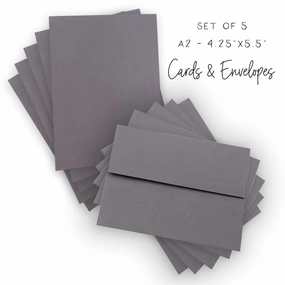 refillable Grey A2 Cards And Envelopes - Set Of 5 Sets