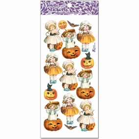 lasting retractable Halloween Kids In Pumpkins Stickers