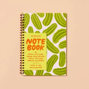 narrow portable Pickles Spiral Bound Letterpress Notebook