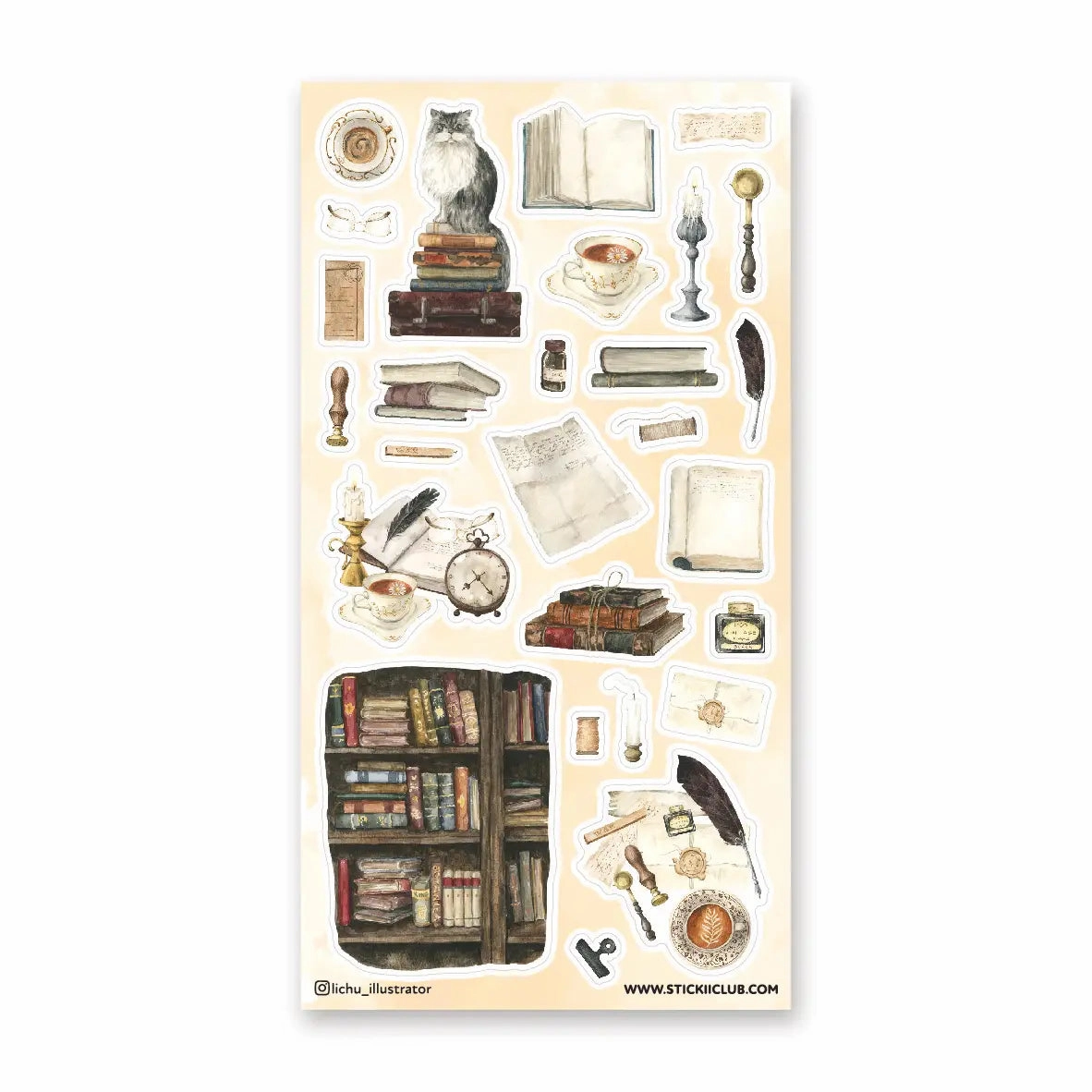valuable warm Stickii Bookish Haven Sticker Sheet