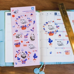 Hangy Opposum Clear Sticker Sheet exclusive essential