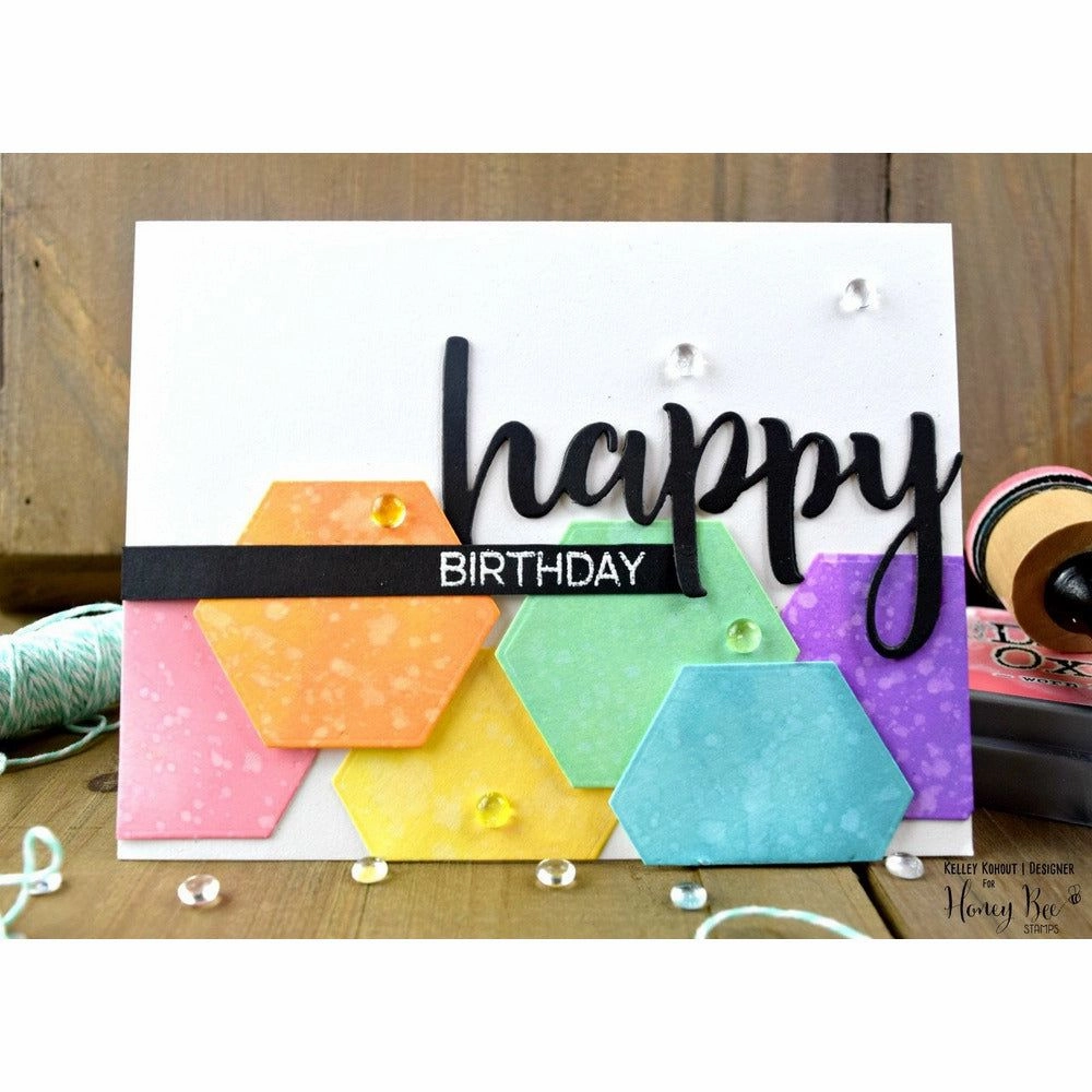 thin limited Happy - 2X4 Stamp Set - Retiring