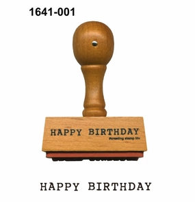 Happy Birthday Rubber Stamp wrapped