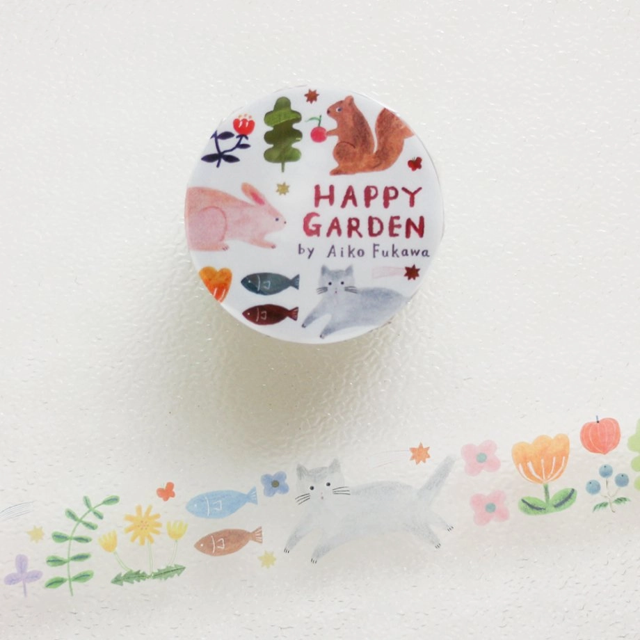 bright Happy Garden Clear Washi Tape