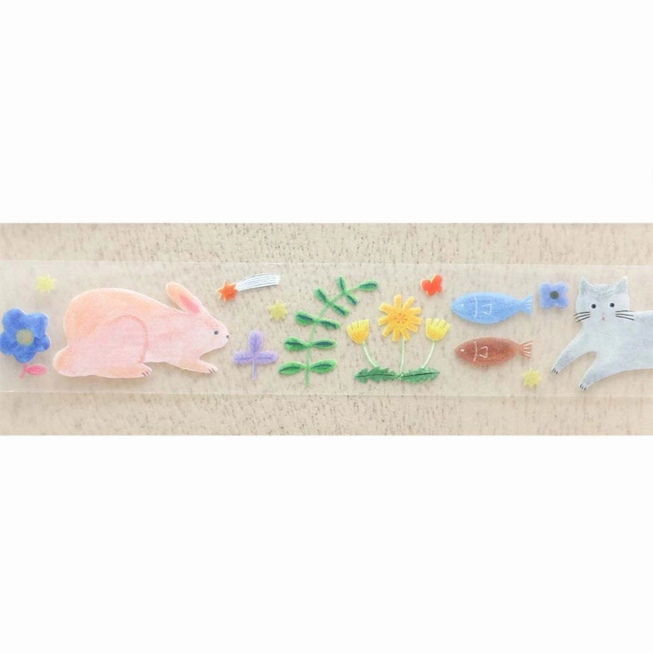 foldable Happy Garden Clear Washi Tape