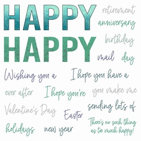Happy Happy Happy - 6X6 Stamp Set synthetic