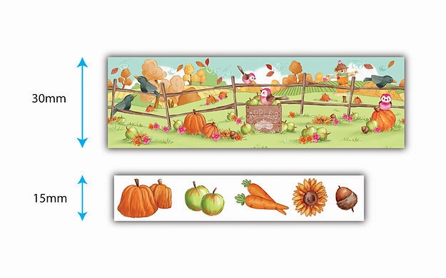 giant foldable Happy Harvest Washi Tape 2/Pkg