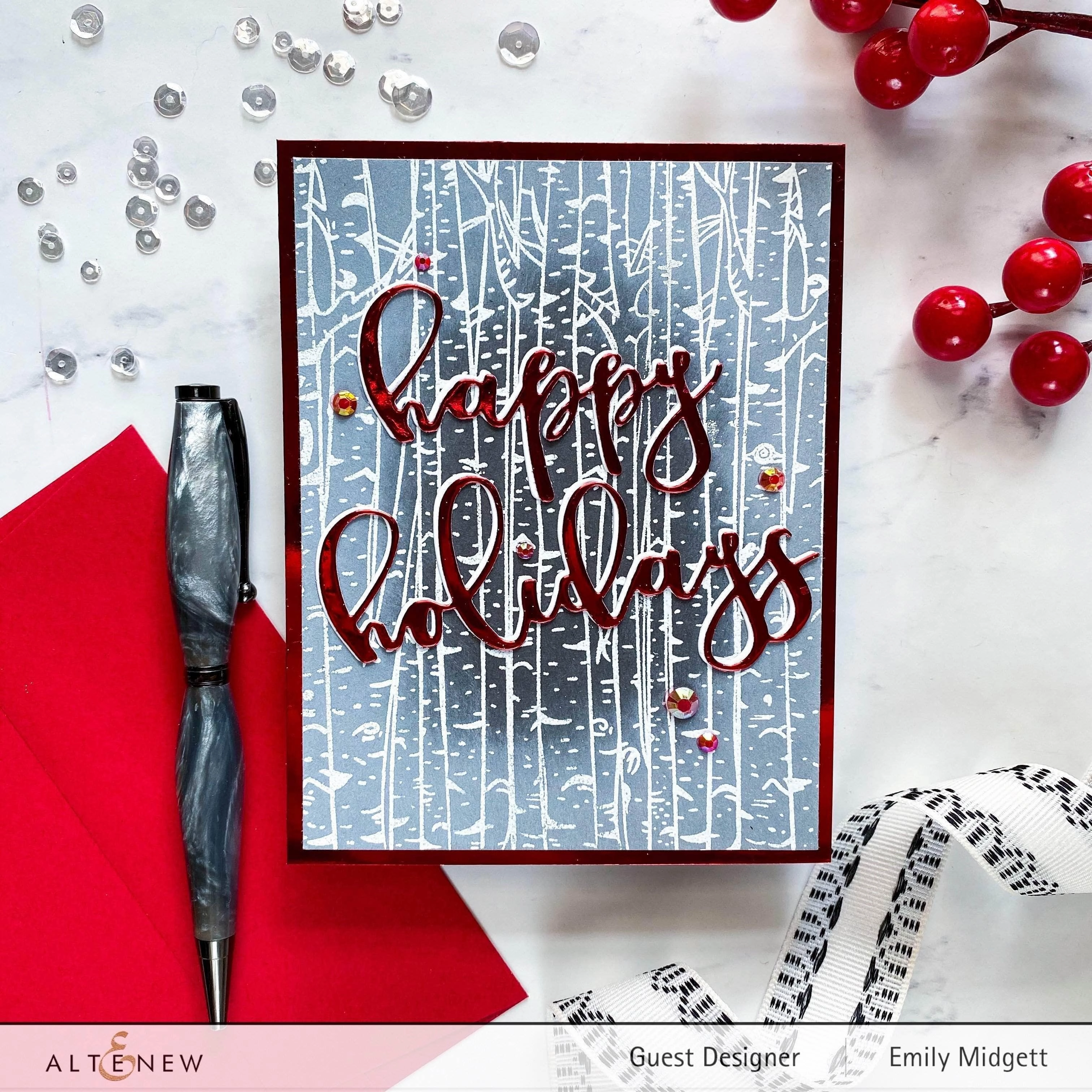 Happy Holidays Script Die Set vivid